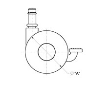 drawing of Heavy Duty Twin Wheel Casters with Riveted Construction